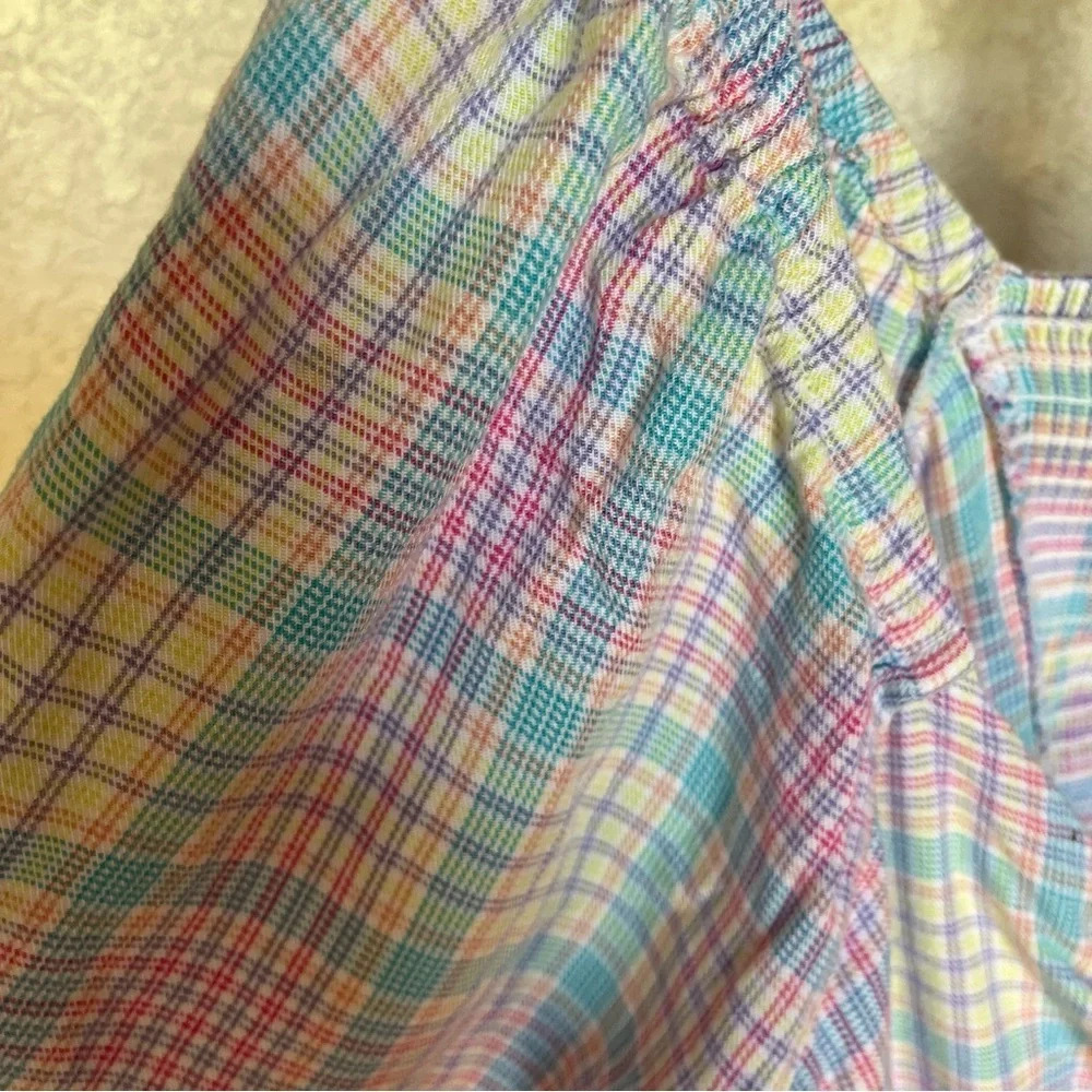 ISABEL ~ Maternity Colorful Plaid Top with Center Tie - Picture 3 of 9